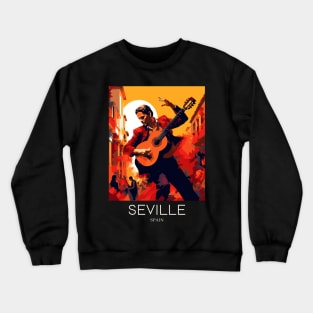A Pop Art Travel Print of Seville - Spain Crewneck Sweatshirt